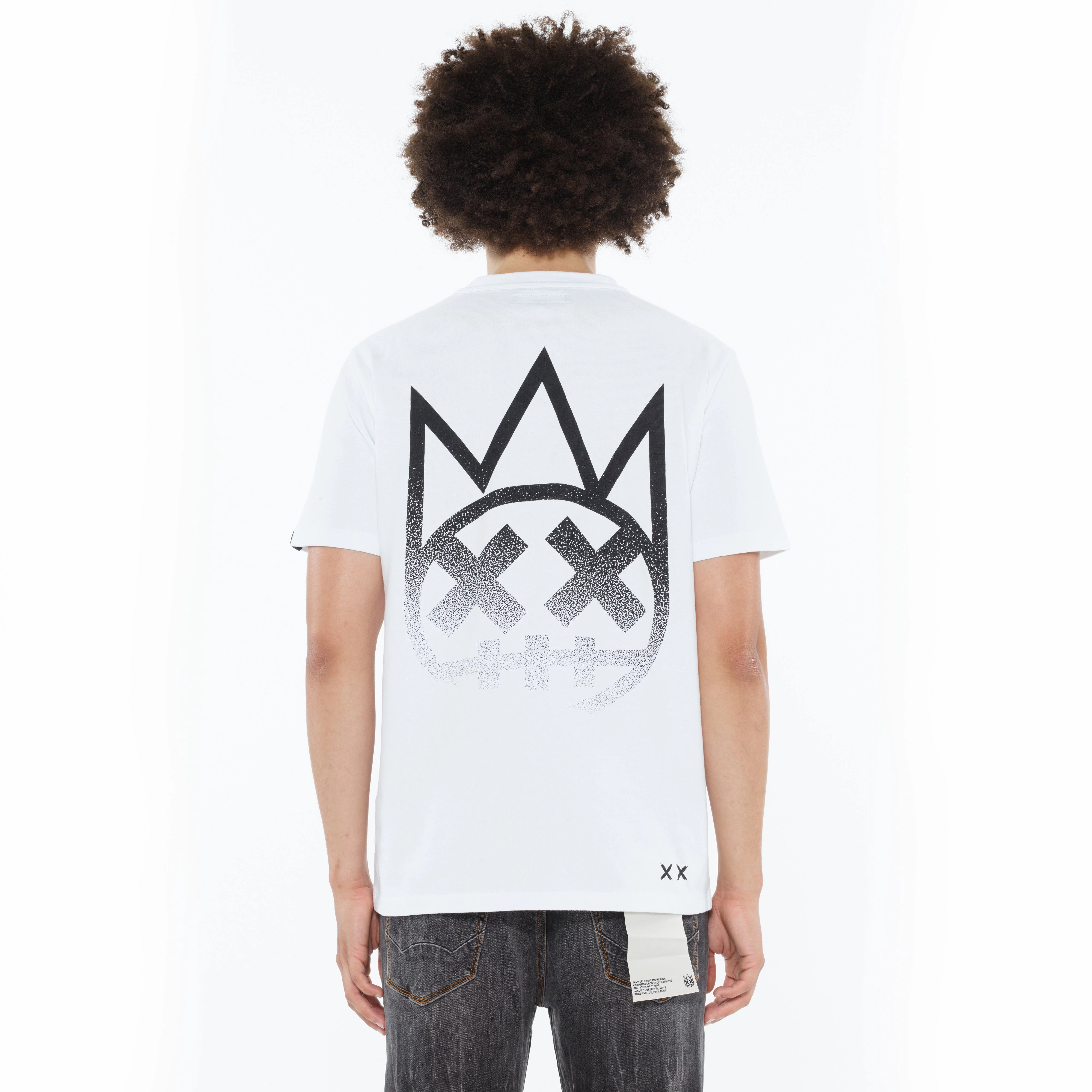 Cult's Heavyweight Short Sleeve Crew Neck Tee "Gradient Logo" in White Vibrant Colors