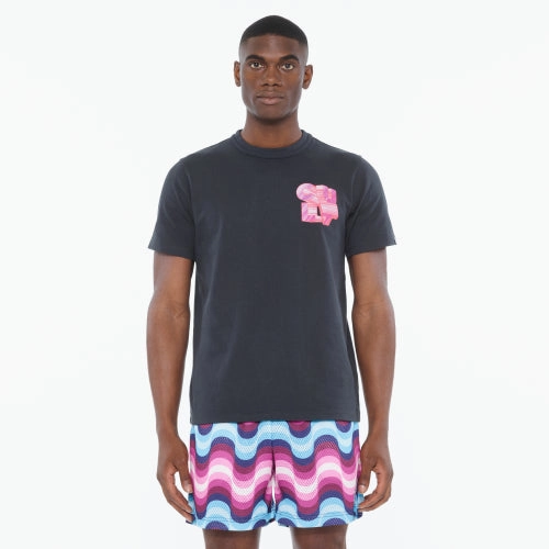 theater visit Cult's Heavyweight Short Sleeve Crew Neck Tee "Marker Logo" in Steel