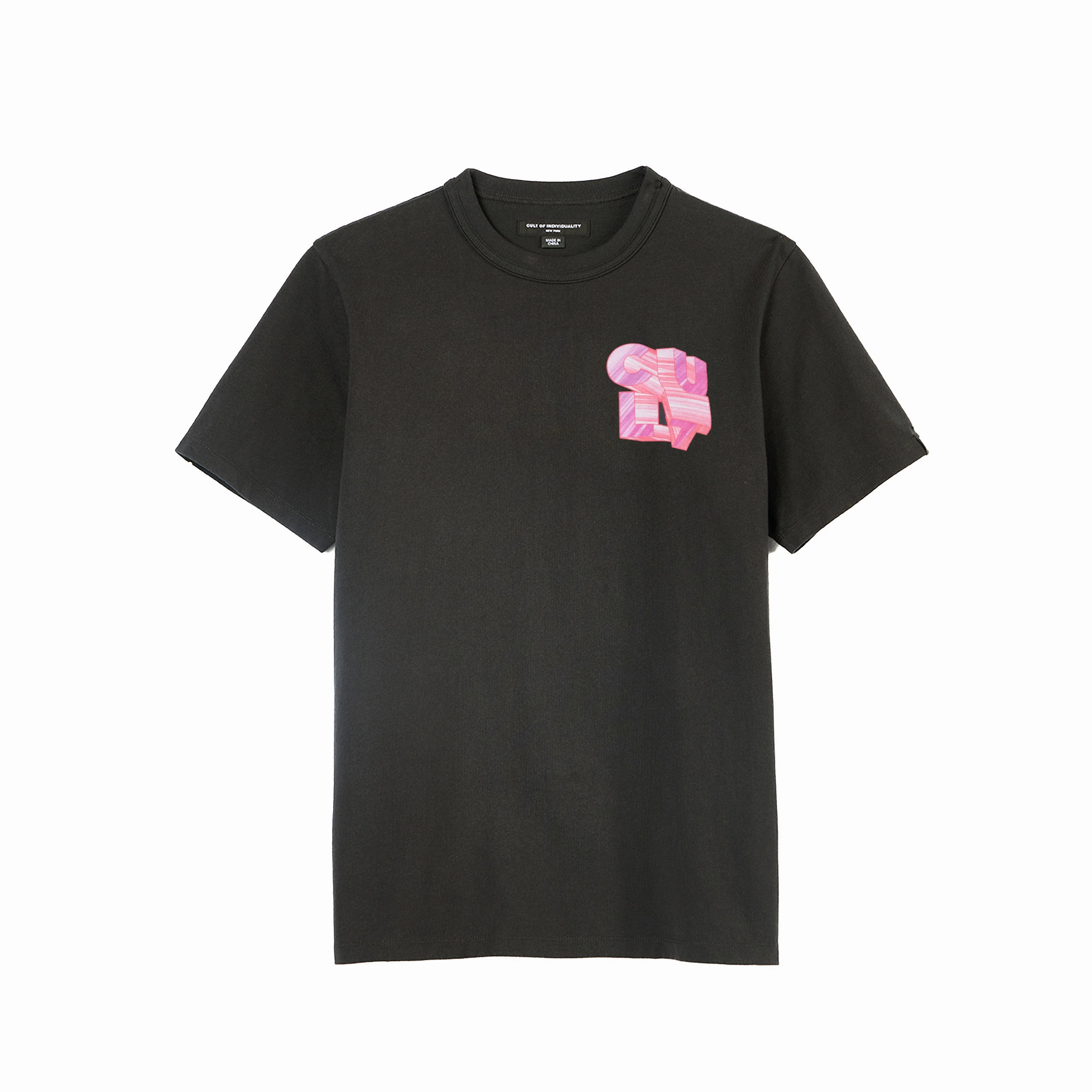 Streetwear Cult's Heavyweight Short Sleeve Crew Neck Tee "Marker Logo" in Steel