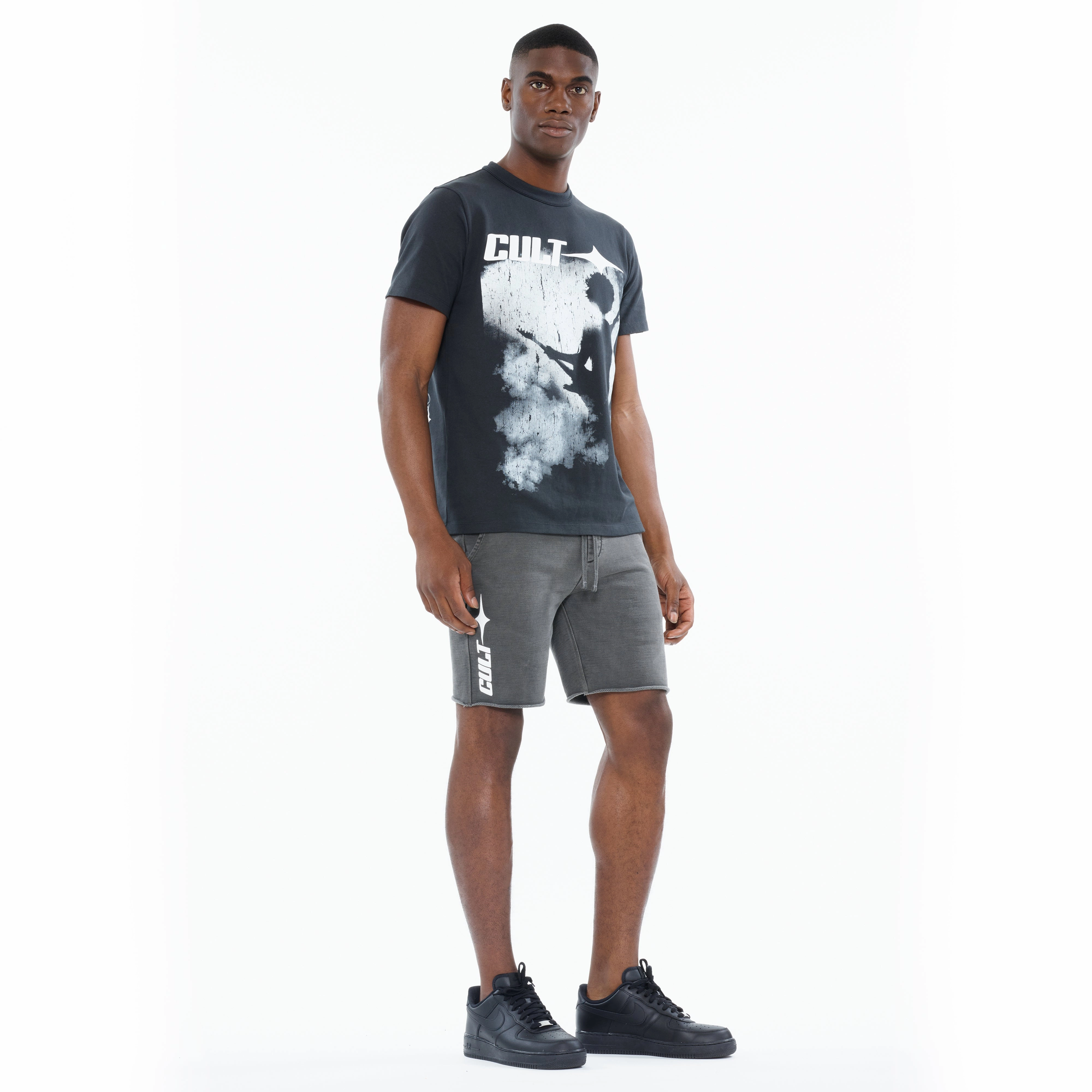 Sport Layer Fit Minimalist purity Cult's Heavyweight Short Sleeve Crew Neck Tee "More Than Music" in Steel