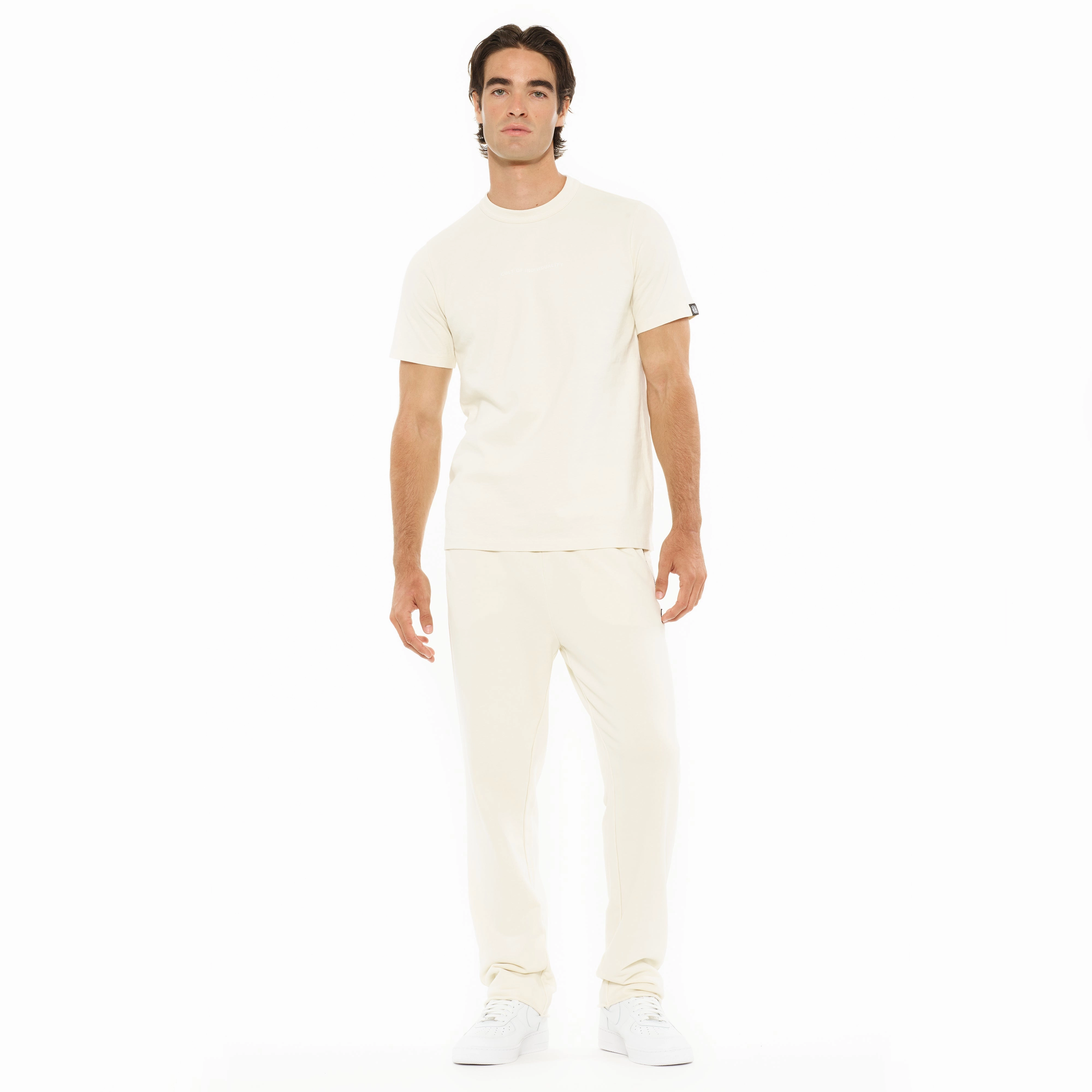 Quick Access Cult's Heavyweight Short Sleeve Crew Neck Tee "Shimuchan" Logo in Winter White