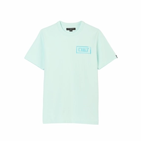 Cult's Heavyweight Short Sleeve Crew Neck Tee "Stroke" in Powder Blue Moisture Wicking Technology