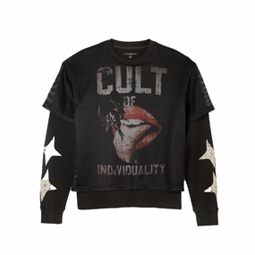 Cult's Long Sleeve Thermal With Mesh Shirt in Steel No-Shrink Fabric Soft Cotton Feel