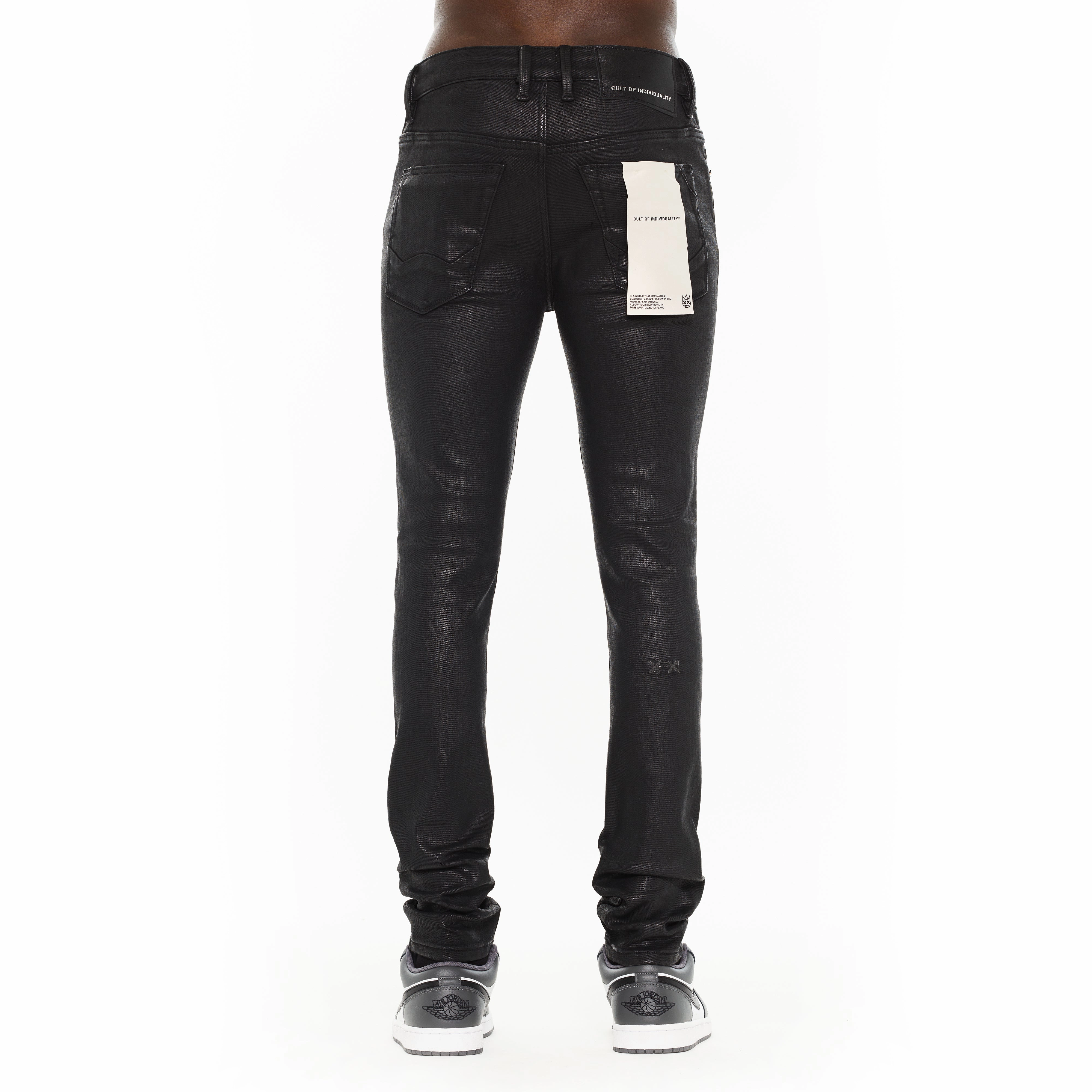 Relaxed Cut Cult's Punk Super Skinny 601 Jeans in Black Coated