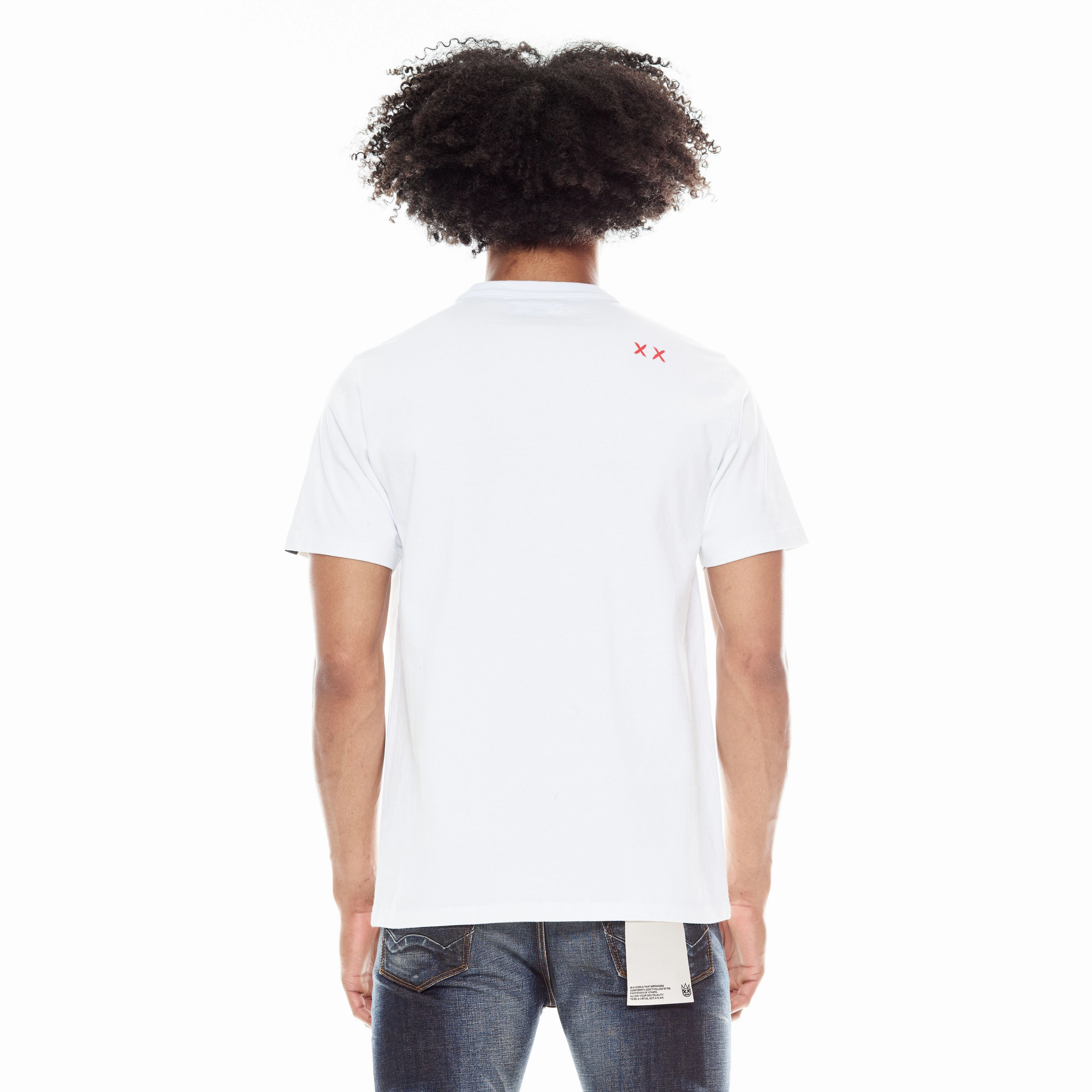 Daily Casual Cult's Short Sleeve Crew Neck Tee "Cracked Wall" in White