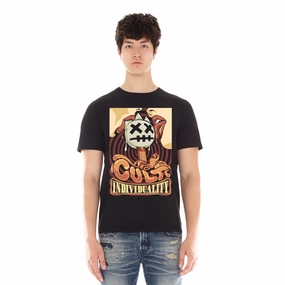 Machine washable Cult's Short Sleeve Crew Neck Tee "Lollipop" in Black