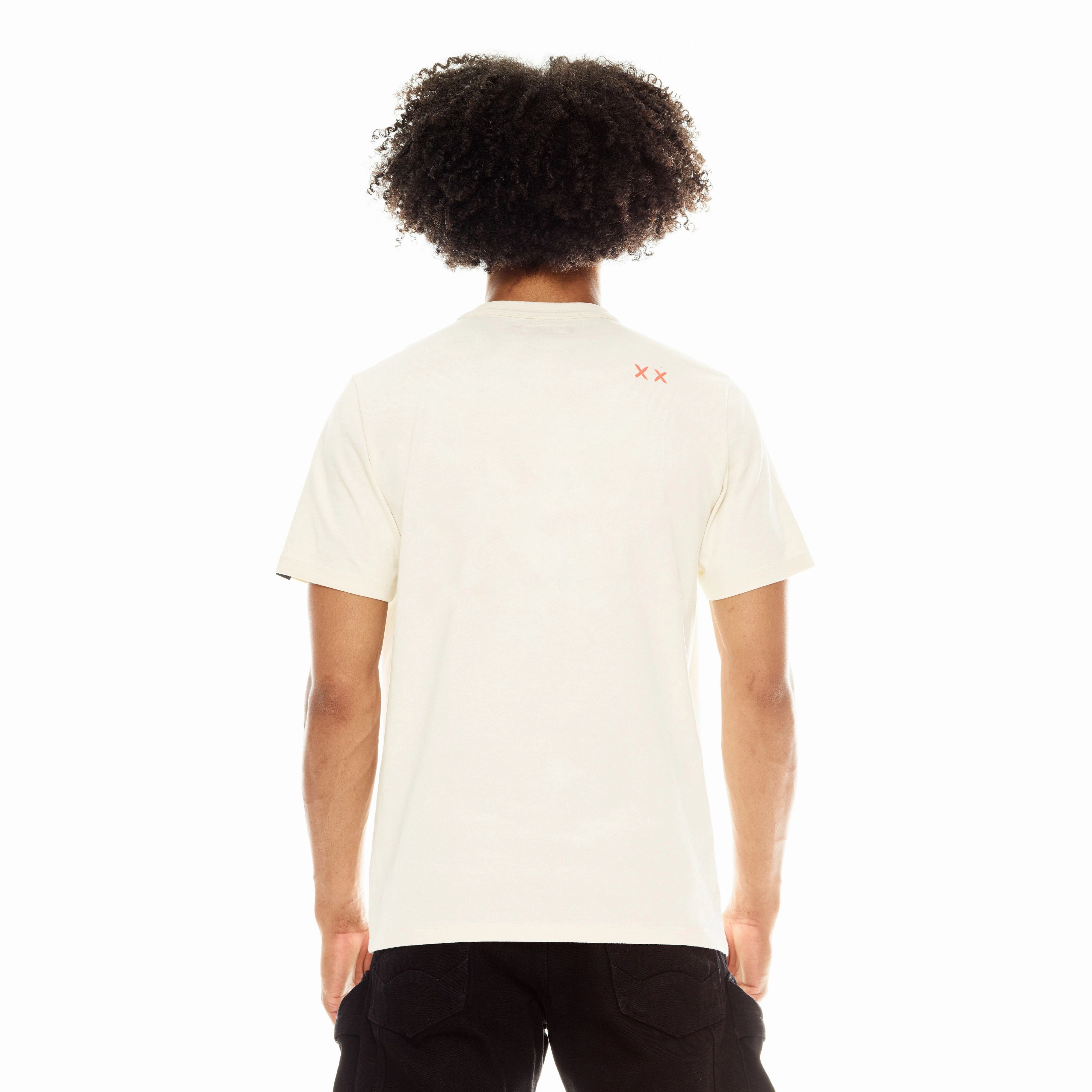 Comfortable Layers Non Irritating Tags Cult's Short Sleeve Crew Neck Tee "LSD" in Winter White