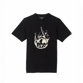 Comfy Waistband Cult's Short Sleeve Crew Neck Tee "Smoke" in Black