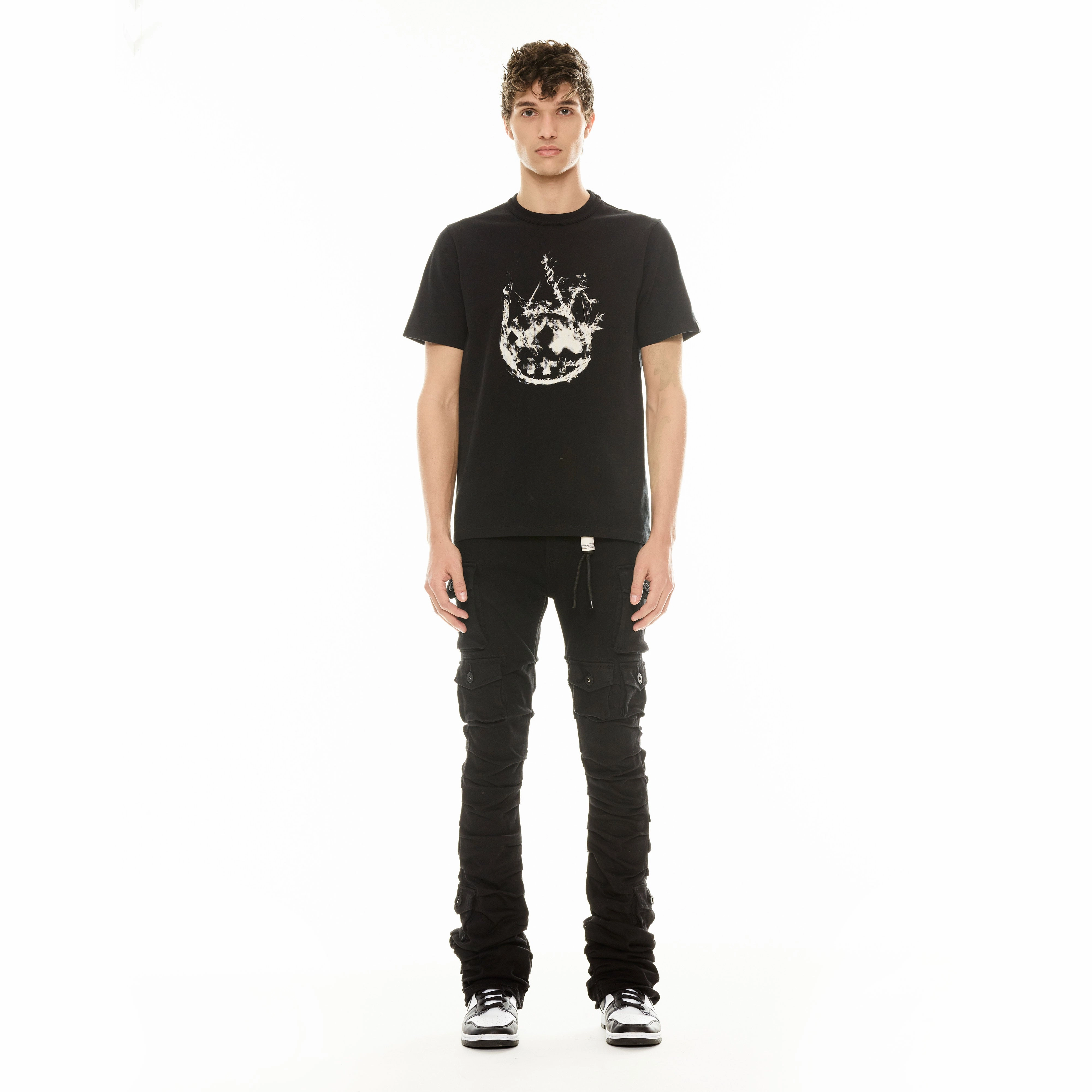 Classic Outfit Style Cult's Short Sleeve Crew Neck Tee "Smoke" in Black