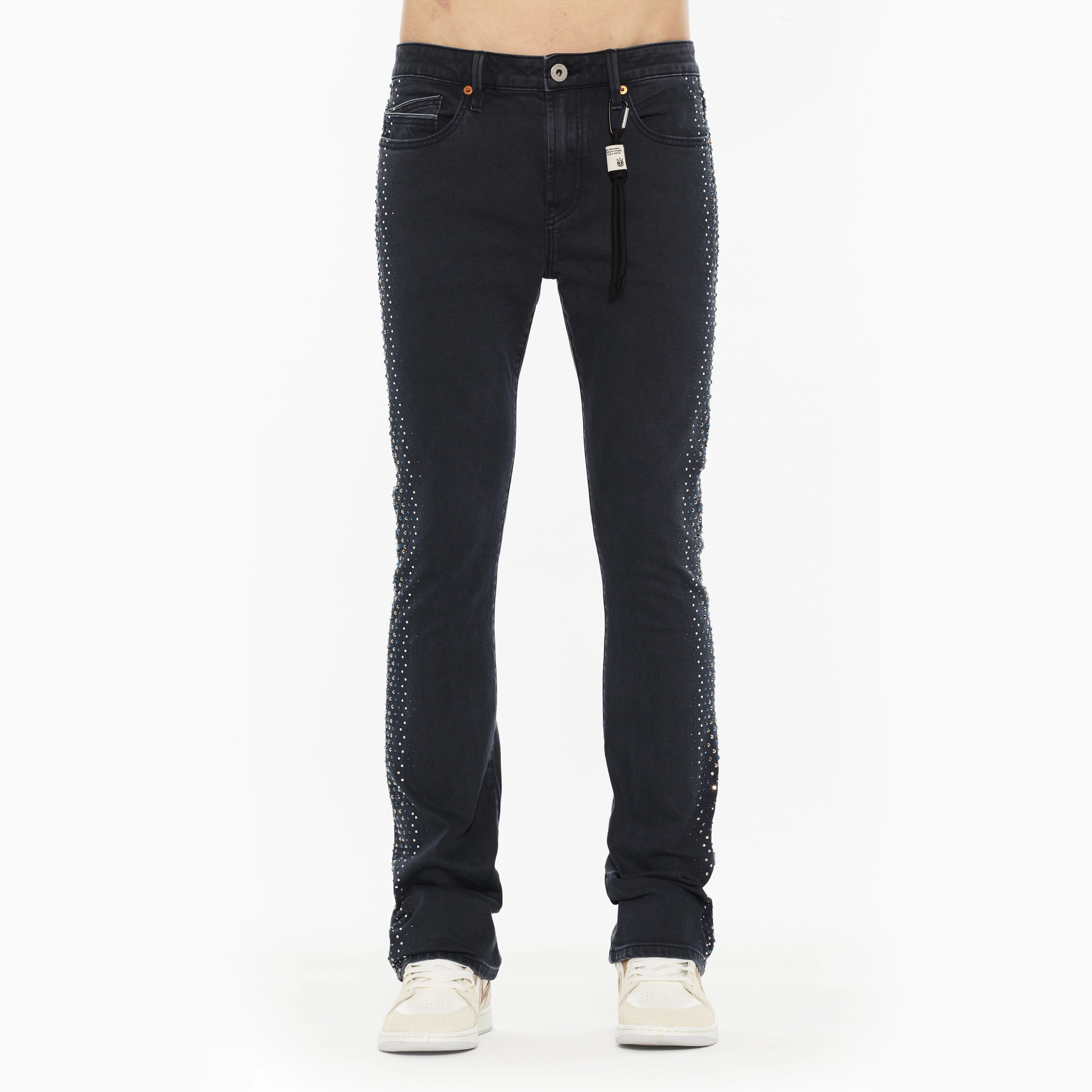 Cult x El Alfa Premium Lenny Bootcut 603 Jeans in Noir Smooth zipper closure Breathable Minimalist