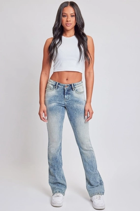 Women's Bootcut Jeans with Flap Pockets Clean Aesthetic