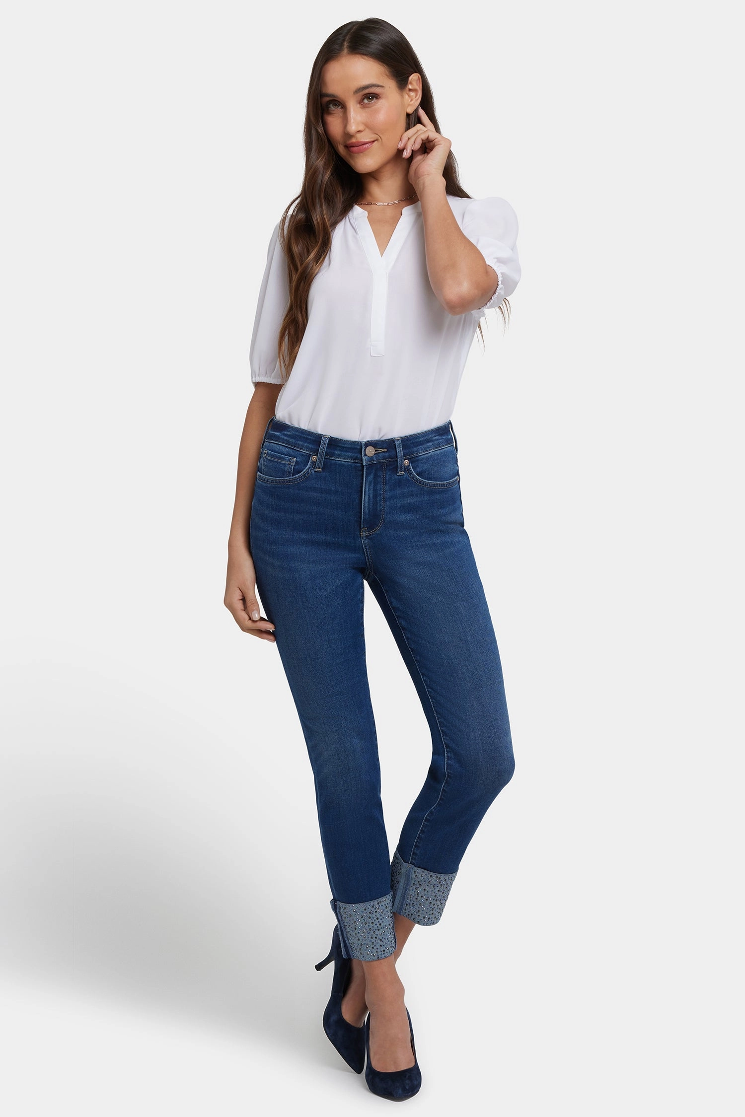 Trend Setter Sunny Vibes Sheri Slim Ankle Jeans In Petite - Vintage Lapis