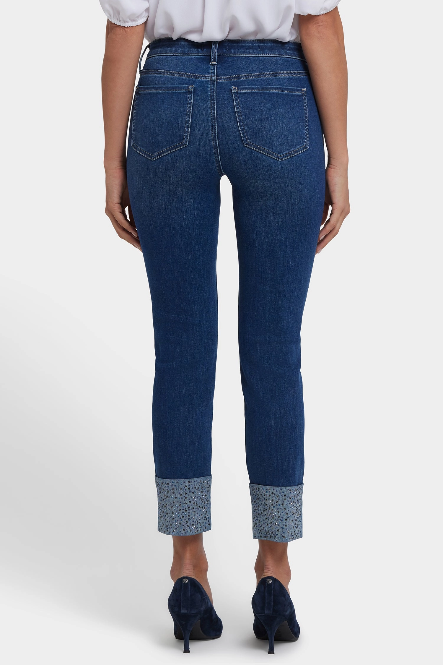 Sheri Slim Ankle Jeans In Petite - Vintage Lapis Elegant Vibrant Textured
