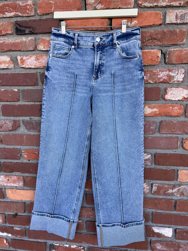 Dear John Holly High Rise Cuffed Hem Straight Jeans Lake Shore Loose Spring Mood Wide Leg Silhouette