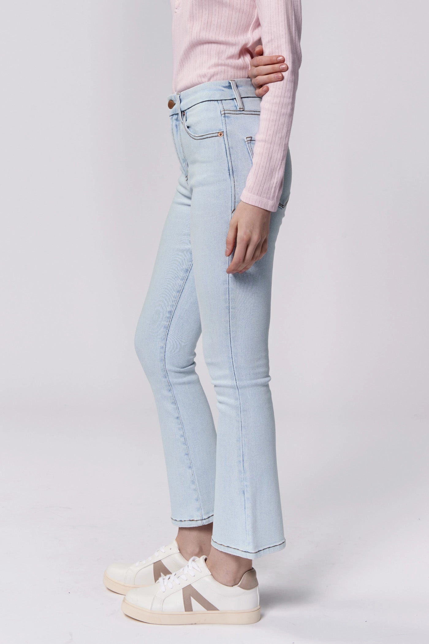 Basic Comfort Dear John Jeanne Mid Rise Cropped Flare Jeans Positano