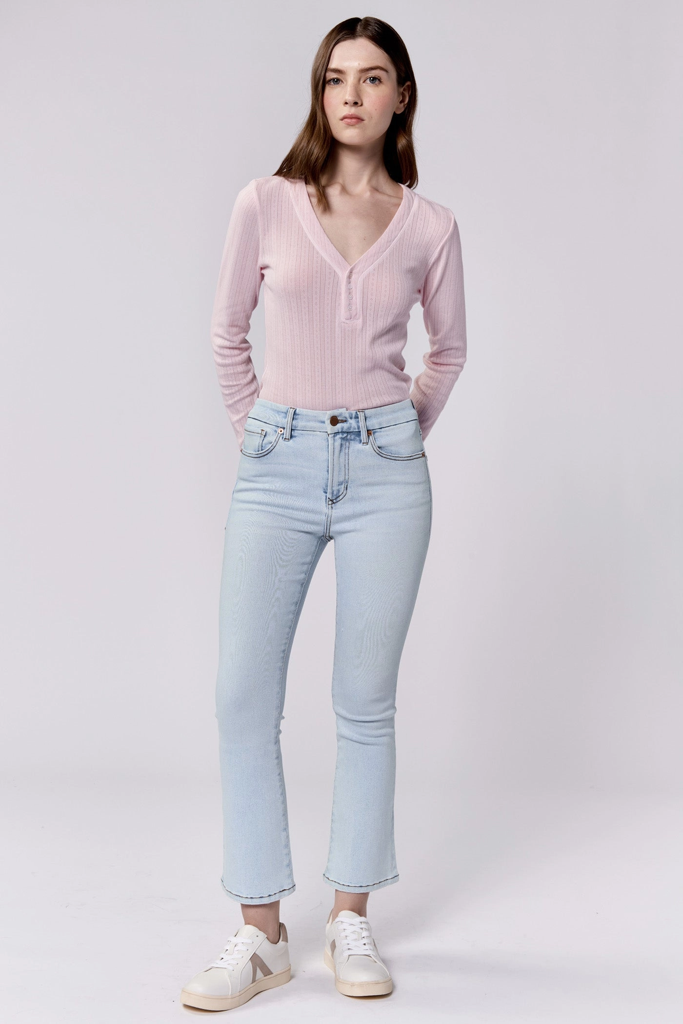 Parent Style Family Style Everyday Wear Dear John Jeanne Mid Rise Cropped Flare Jeans Positano