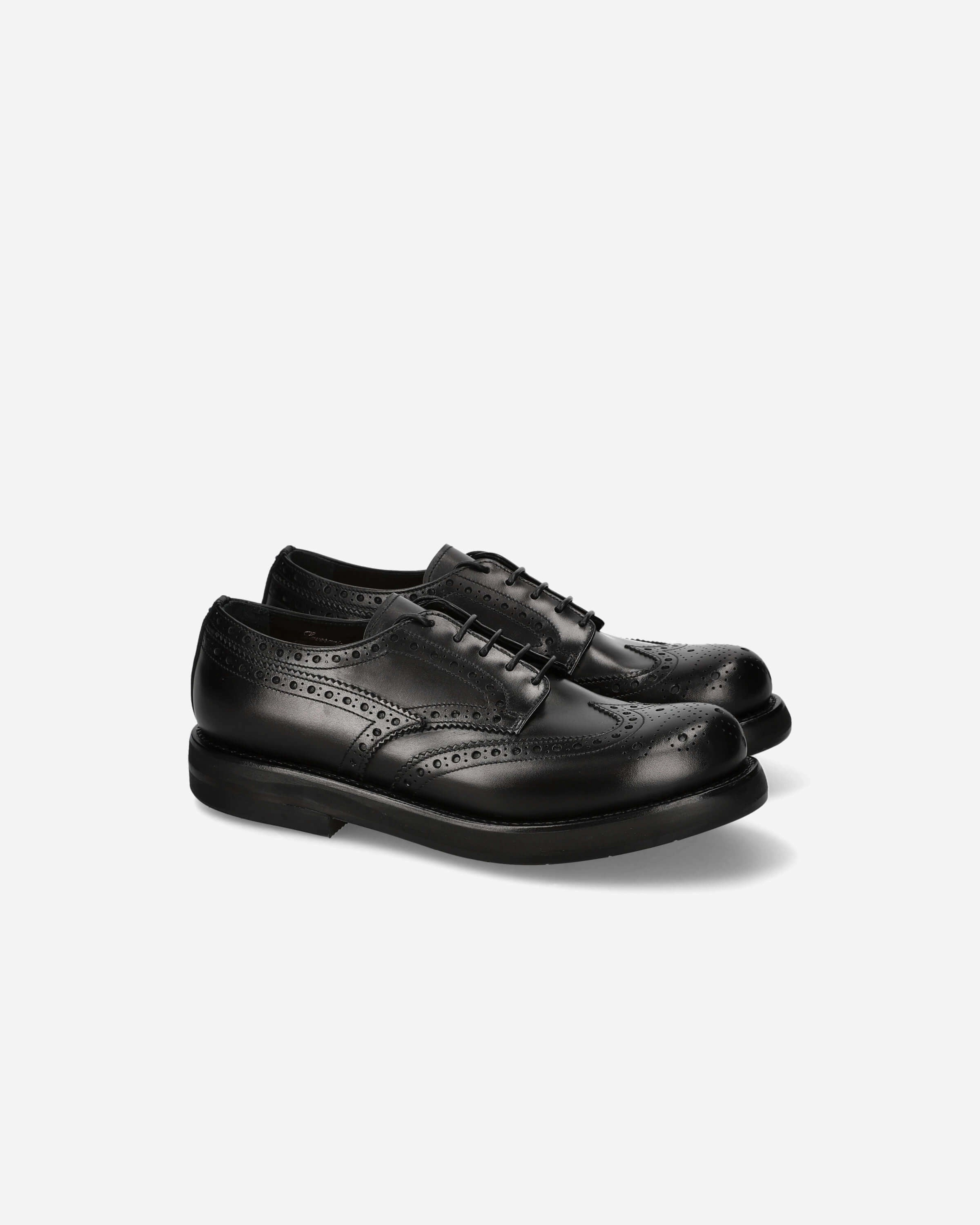 Chic Lace Premium Leather Derby 32203A Calfskin Box Nero Caidan