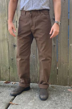 Discontinued Sizes - Canvas Utility Work Pant - Timber Brown Anti Static Material Blend