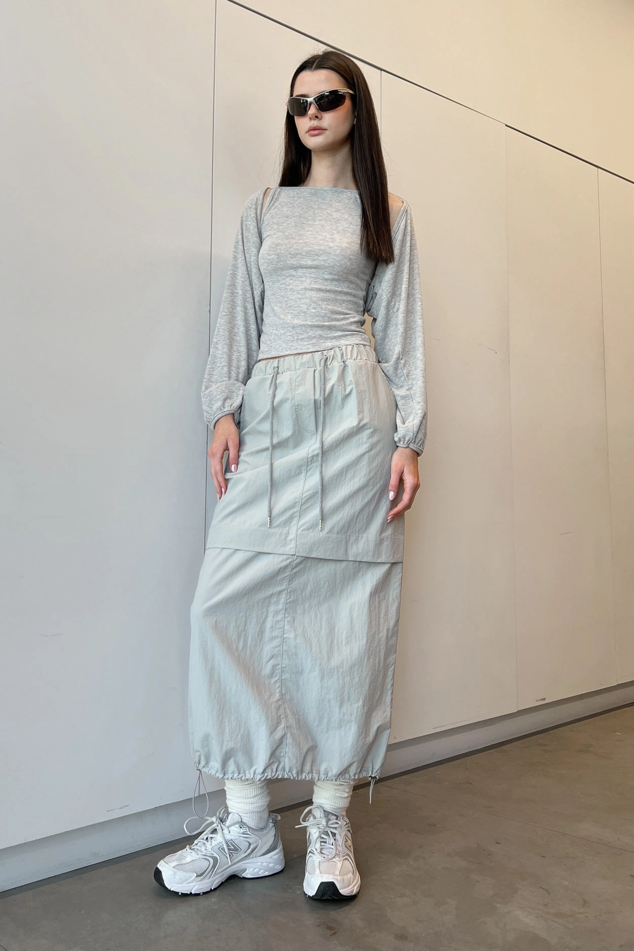 Hand Painted NYLON CARGO MIDI SKIRT
