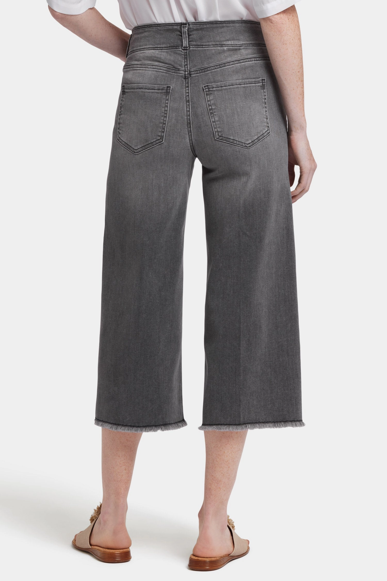 Easy Layering Seamless Pocket Design Brigitte Wide Leg Capri Jeans - Frontera Bluffs