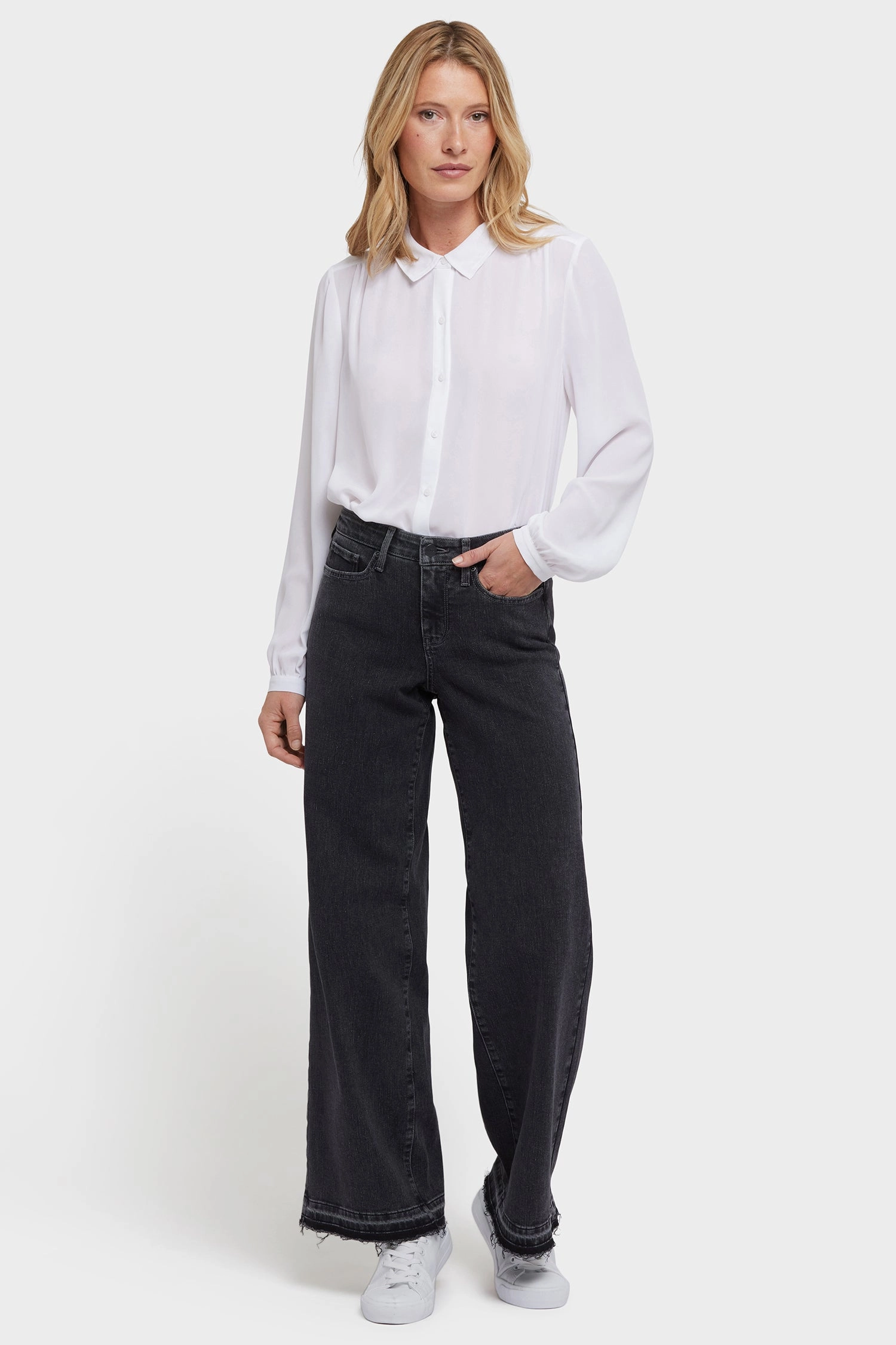 Teresa Wide Leg Jeans - Slate Stone Contemporary Waistband Style Element