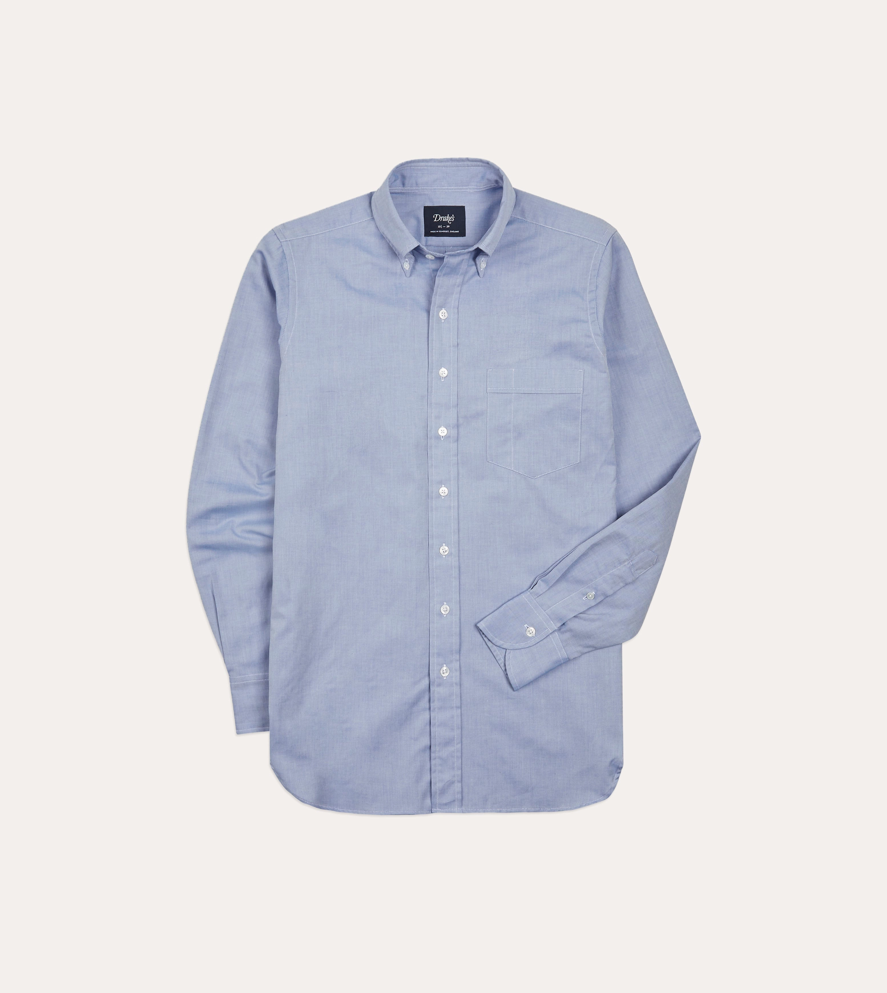 Casual Fit Navy Pinpoint Oxford Cotton Cloth Button-Down Shirt