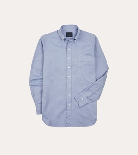 Casual Fit Navy Pinpoint Oxford Cotton Cloth Button-Down Shirt