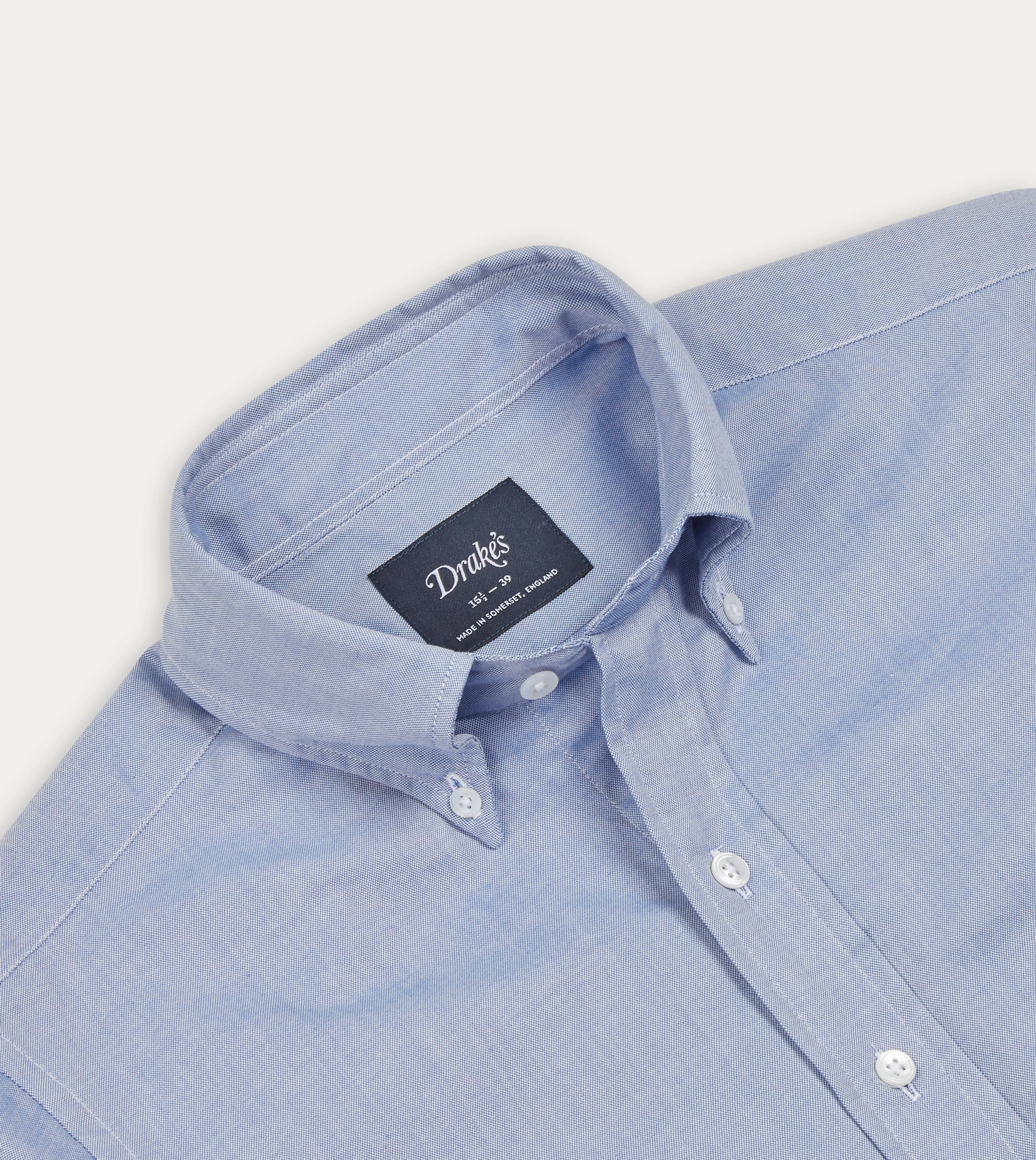 Navy Pinpoint Oxford Cotton Cloth Button-Down Shirt Spring Trend