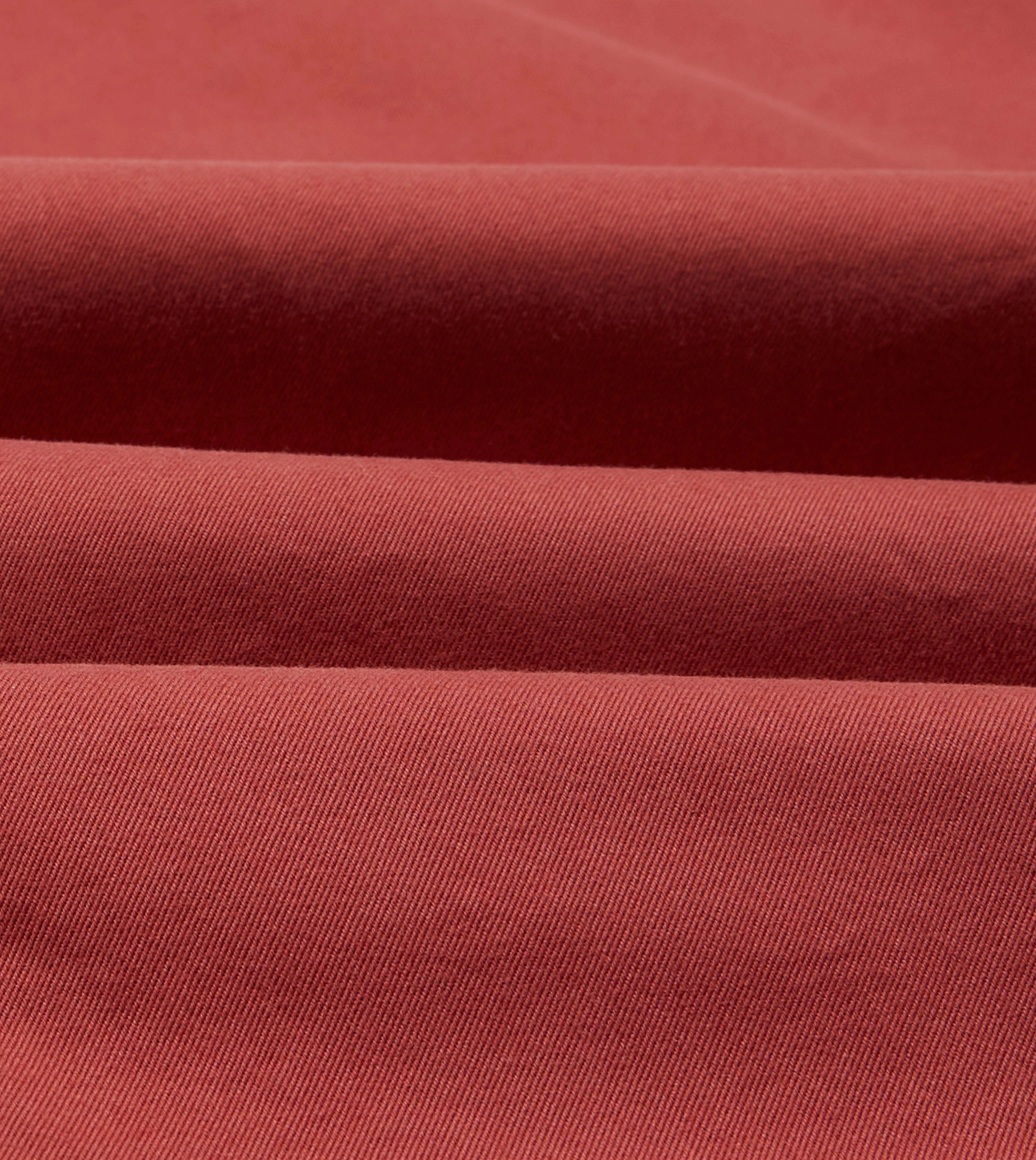 Red Cotton Long Point Collar Work Shirt Smart Casual Wear Sporty Design