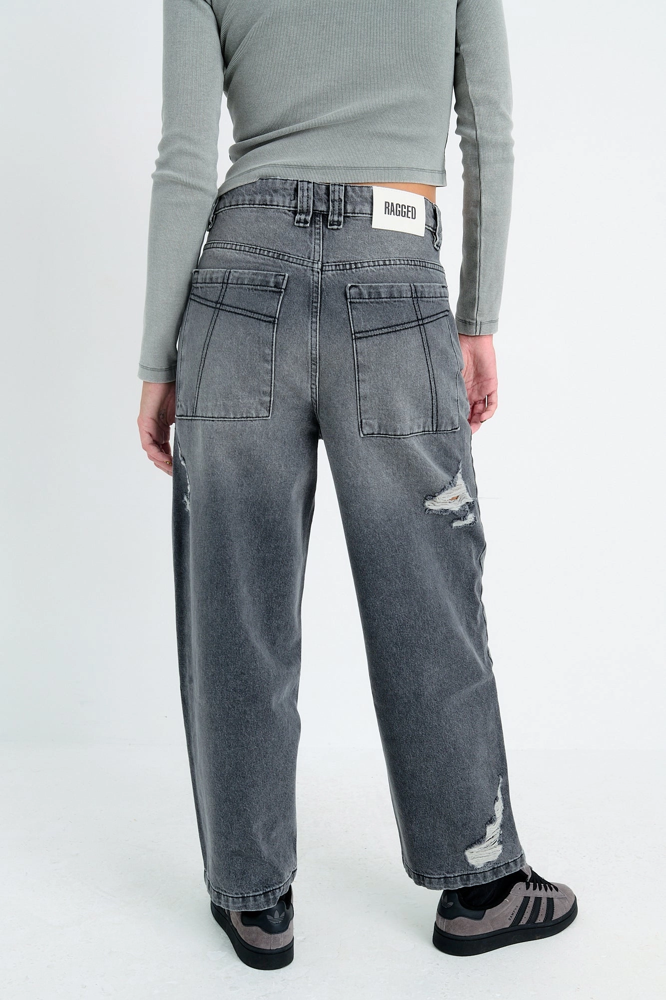 Washed Grey Relaxed Biggie Jeans Comfy Home Comfort Weekend Getaway
