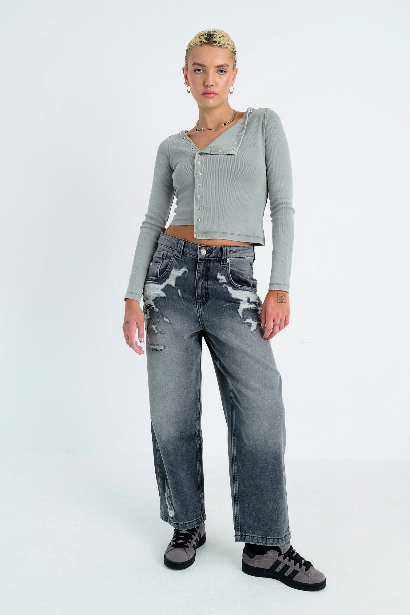 Washed Grey Relaxed Biggie Jeans Traveler Gear Stretch Creative Look Smart Waistband