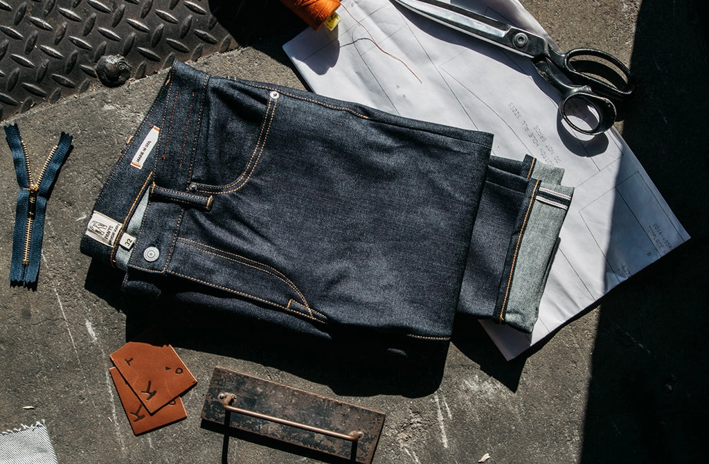 The Needle Skinny - Indigo Raw 10.5oz Selvedge Contemporary Cut Traveler Gear Morning Stroll