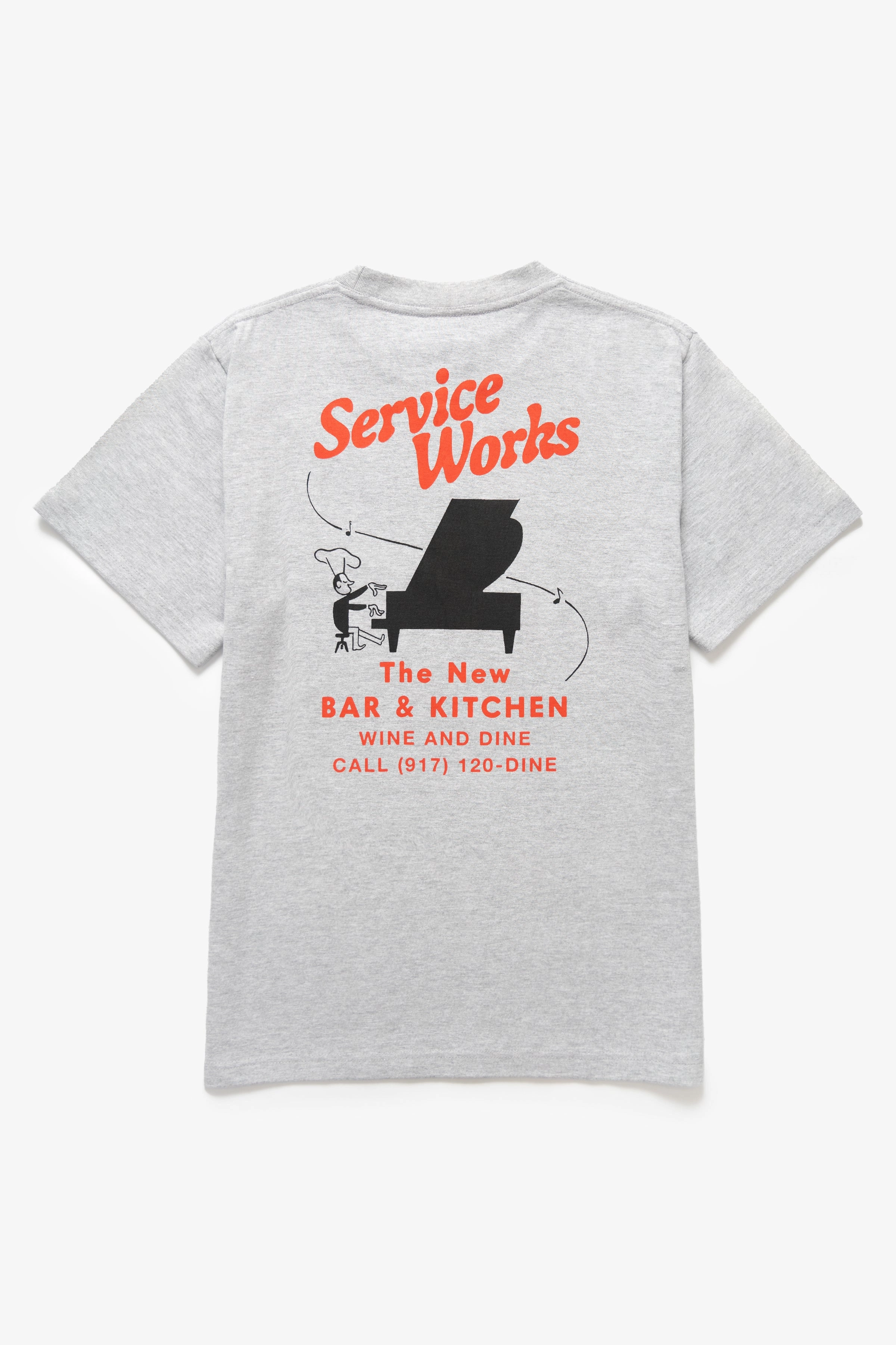 Sustainable Dye Process Service Works - Bar & Kitchen Tee - Heather Grey
