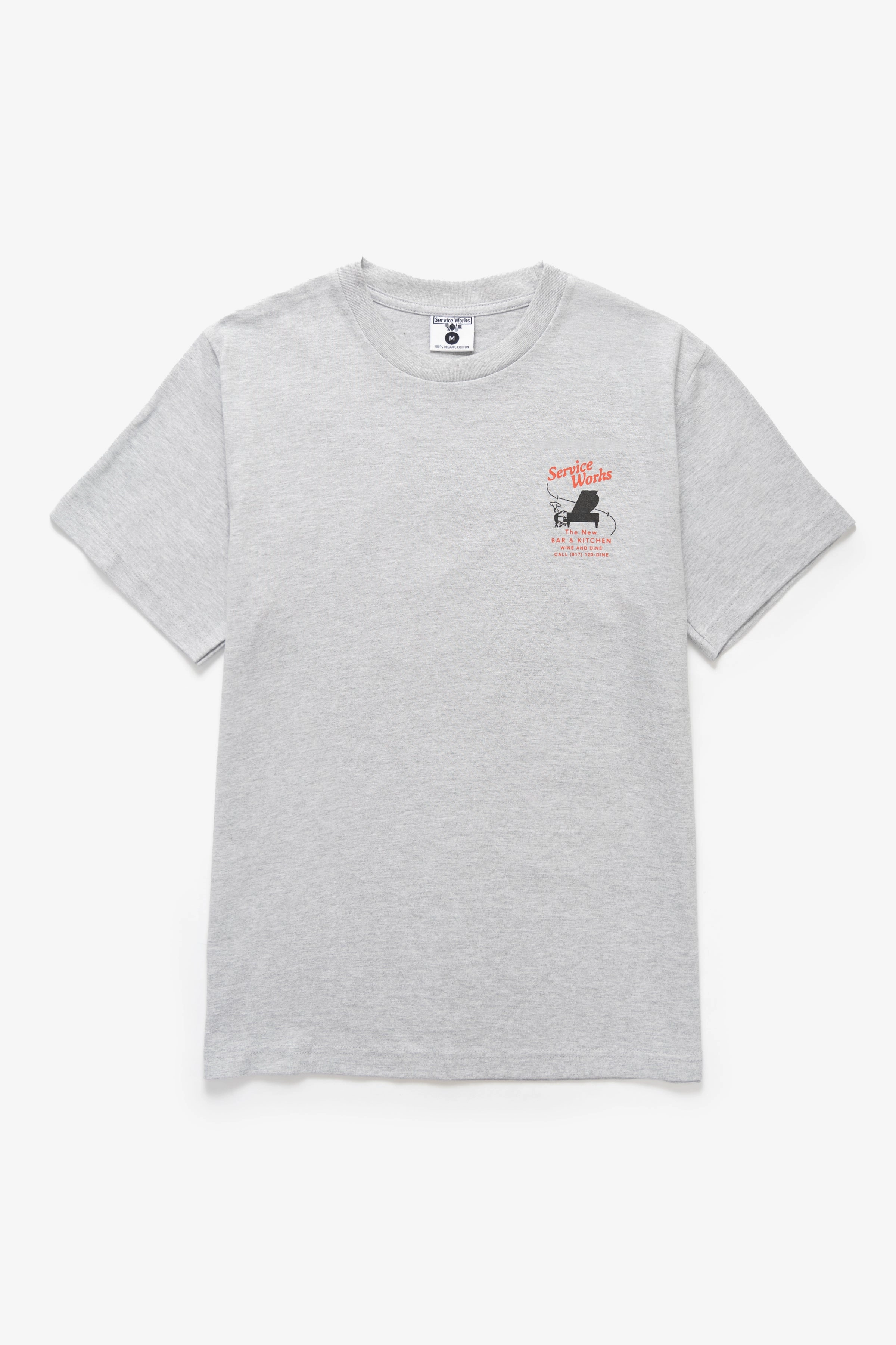 Service Works - Bar & Kitchen Tee - Heather Grey Cool Vibes Relax Trend
