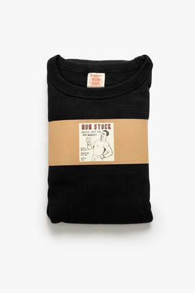 Easygoing Design MoistureWickingFabric Non Stock MFG - Thermal Waffle Long Sleeve - Black