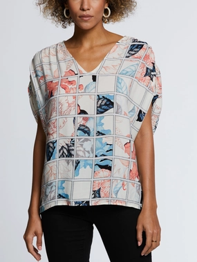 Winter Fashion Relaxed Layers Eco Fabric Ruched Tie Sleeve V-Neck Top