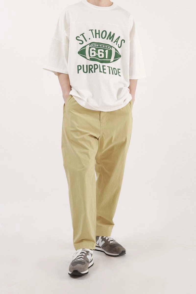 No Sagging Outstanding & Co. - Shirred Waist Pants - Beige
