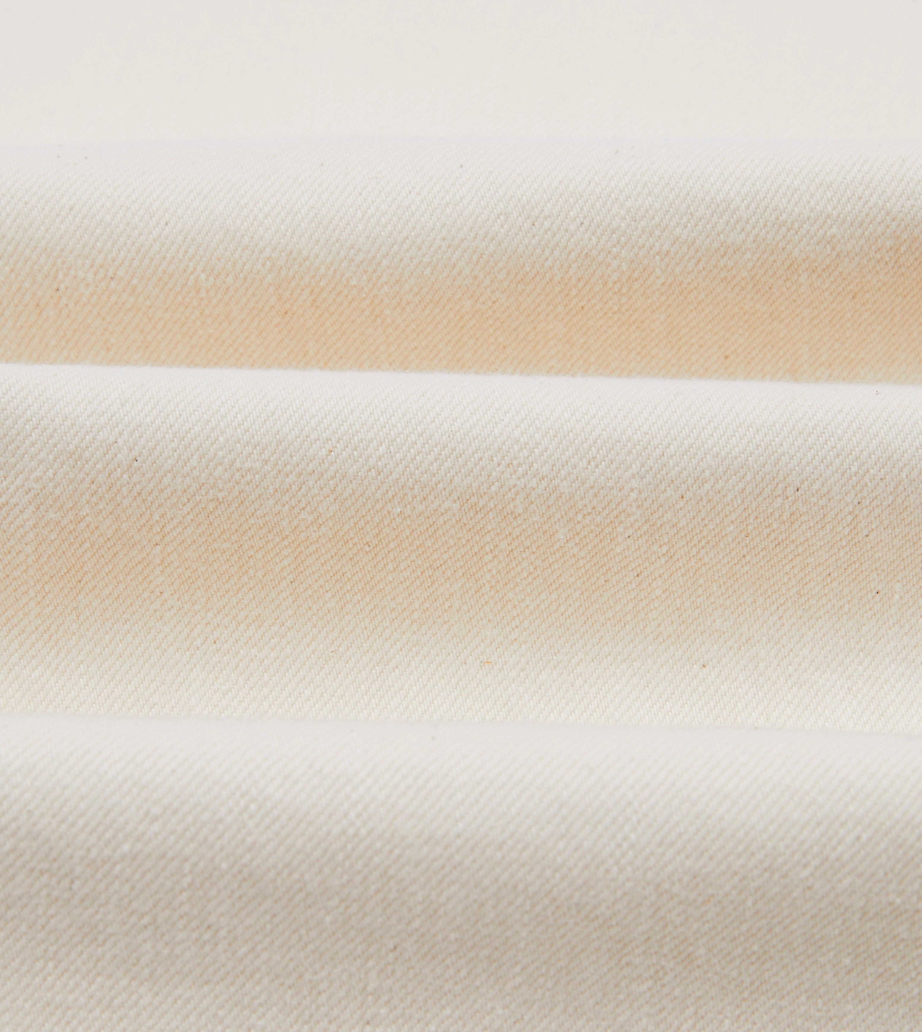 Ecru 12.7oz Selvedge Denim Tonal Stitch Five-Pocket Jeans Soft Interior