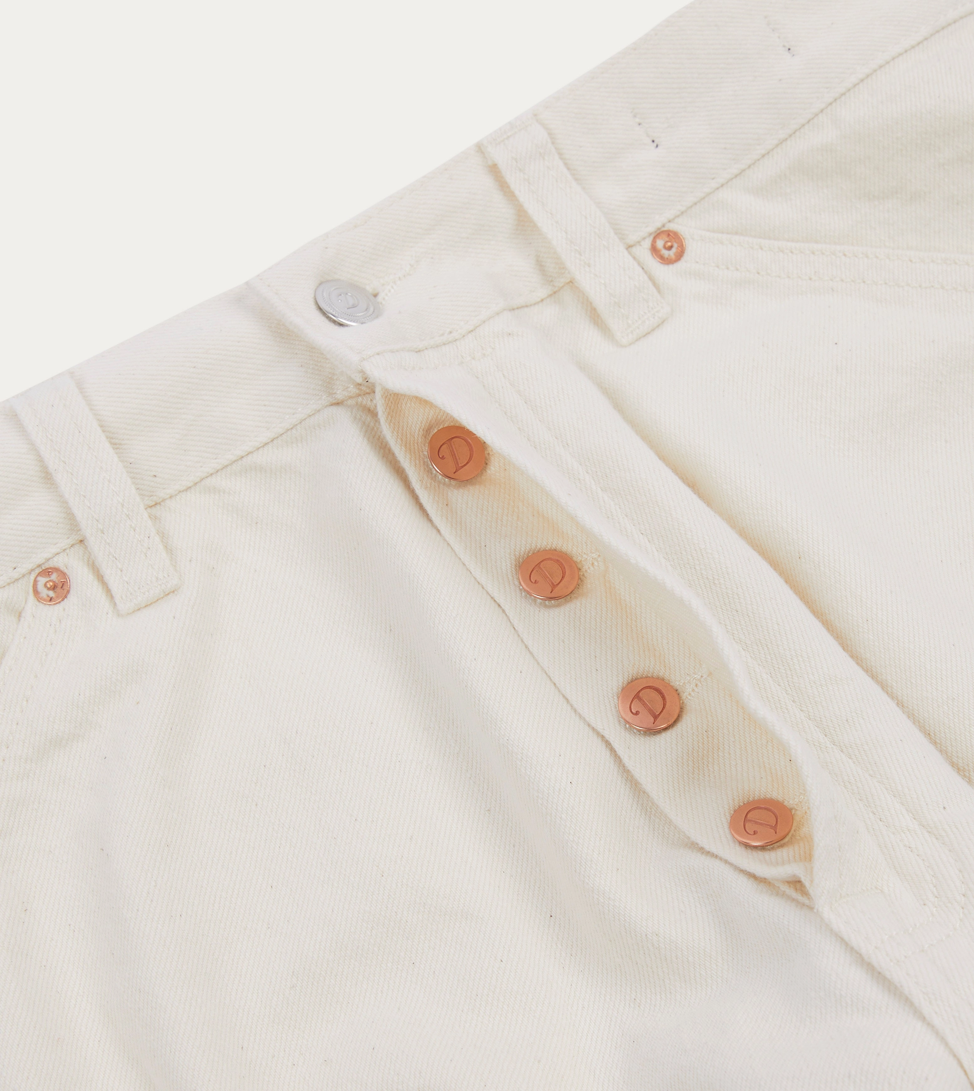 Ecru 12.7oz Selvedge Denim Tonal Stitch Five-Pocket Jeans Casual Vibes Urban appeal