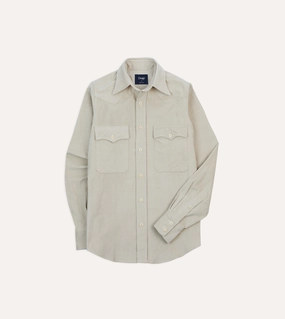 Must-Have Item Ecru Corduroy Two-Pocket Western Shirt