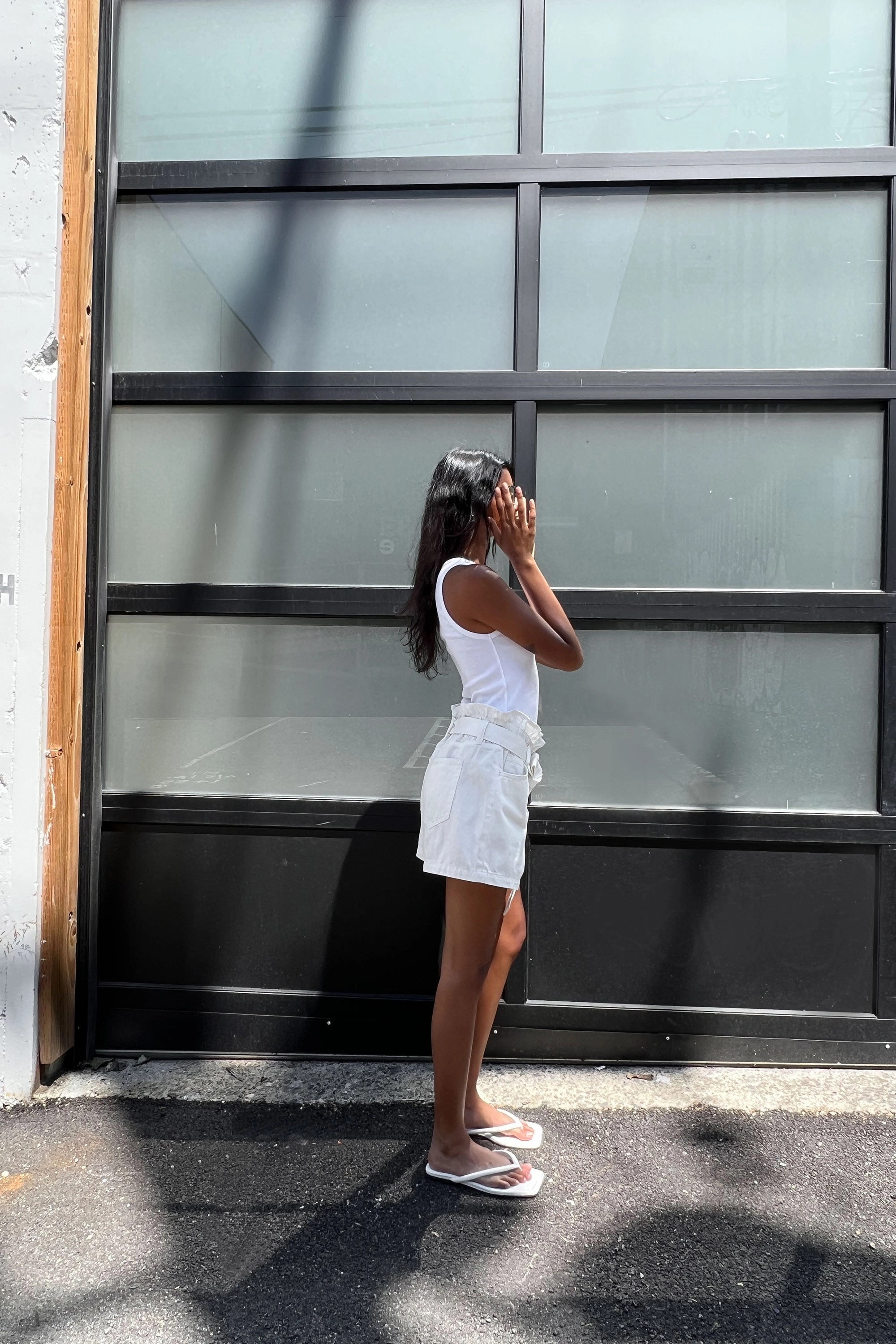 ECRU JEAN PAPERBAG SHORT Easy Layer Fit