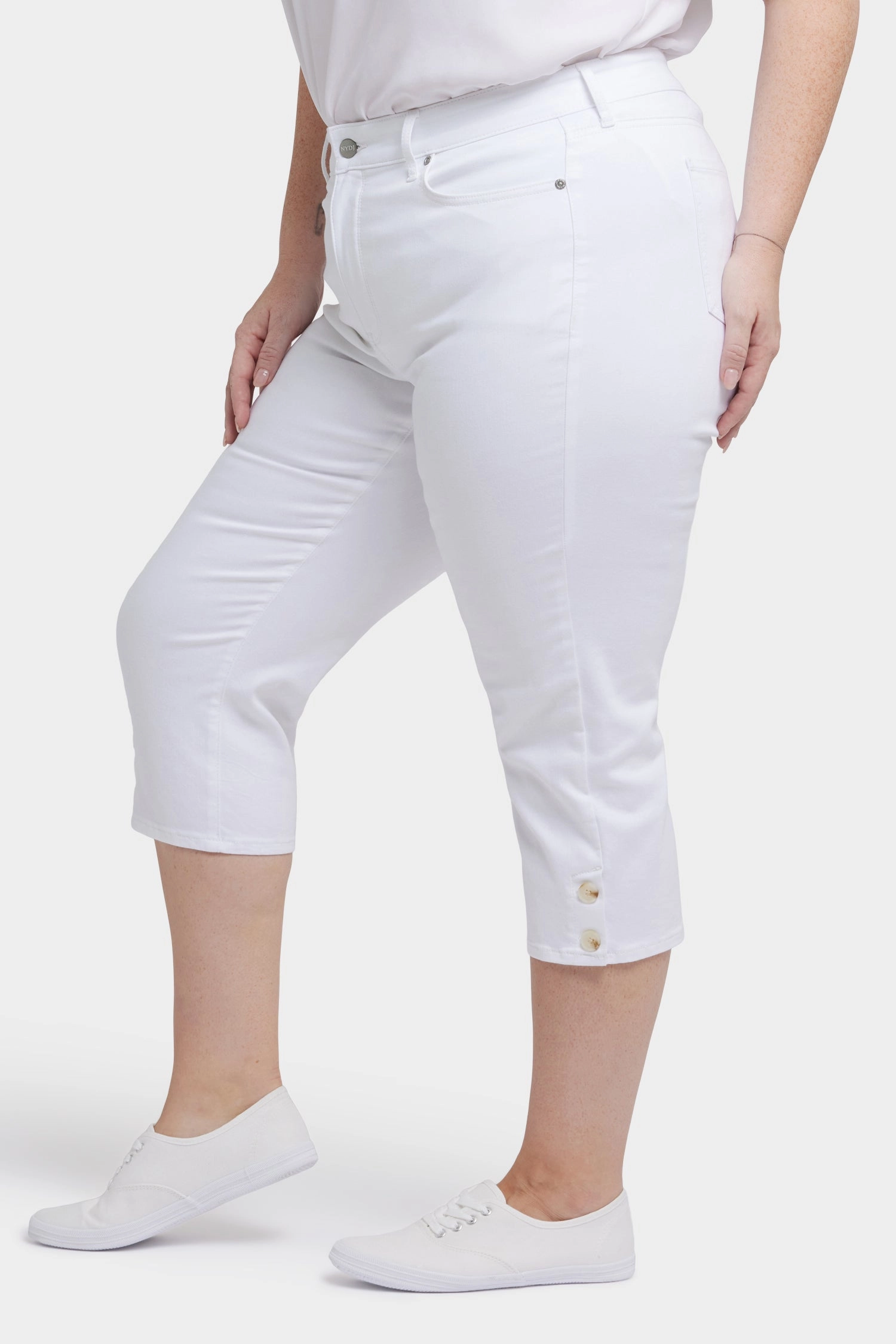 Durable piece Marilyn Straight Crop Jeans In Plus Size - Optic White