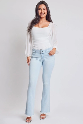 Women's Belted Flare Jeans Balanced Piece Essential Piece