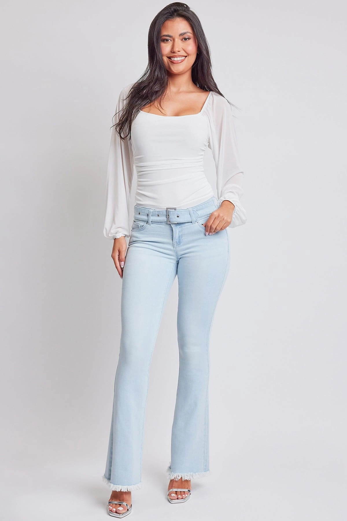 Fashion Must-Have Fit Ready Women's Belted Flare Jeans