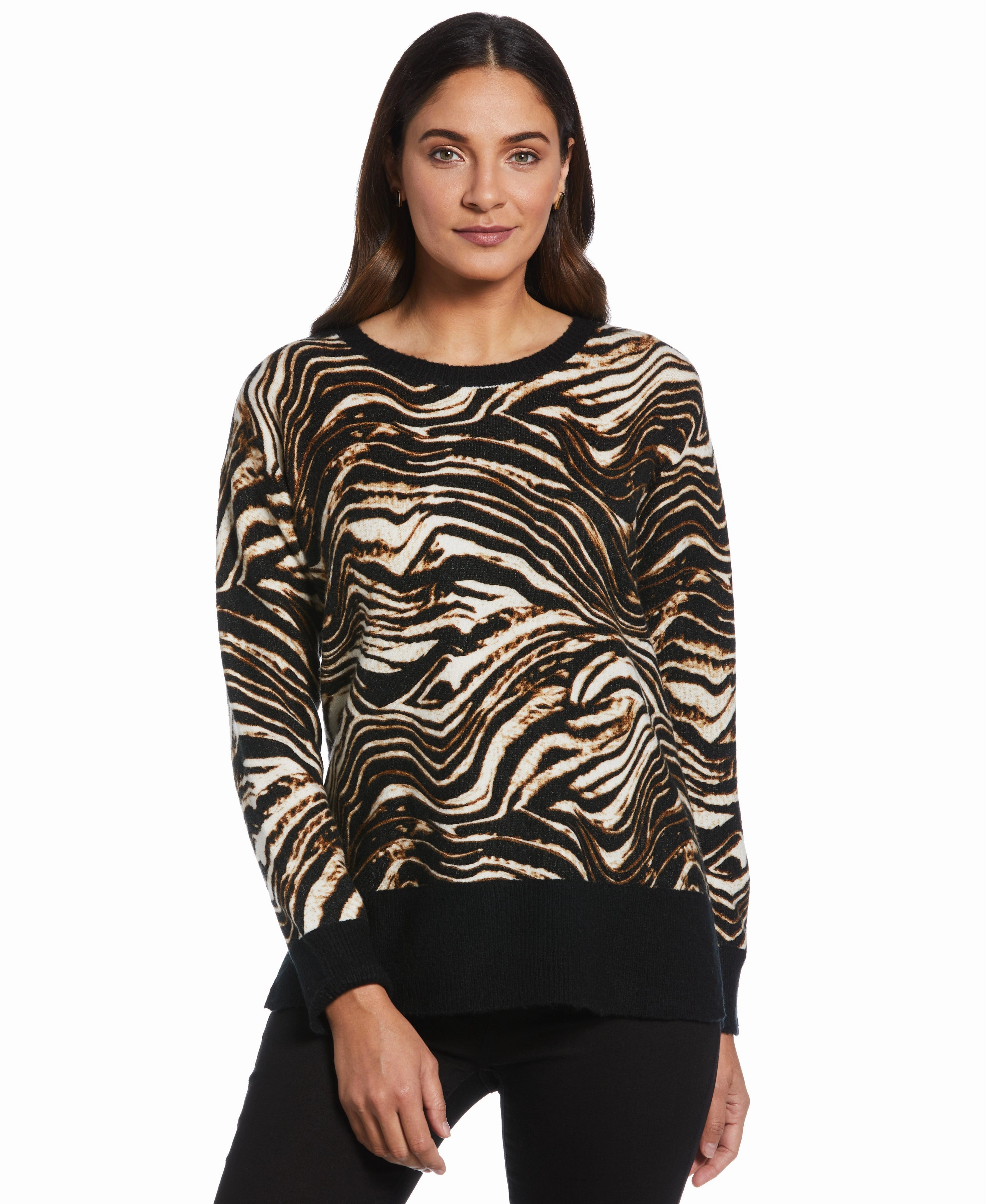 Animal Print Slouchy Sweater Soft and Cozy