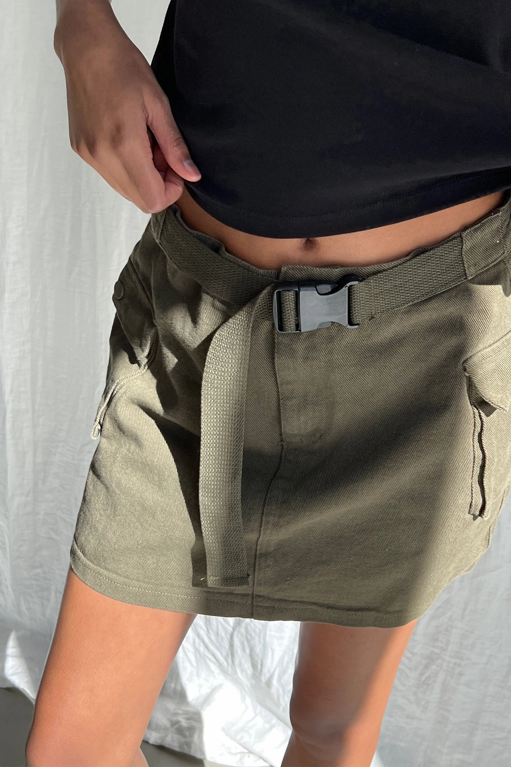 Mid Rise Comfy Style CARGO MINI SKIRT