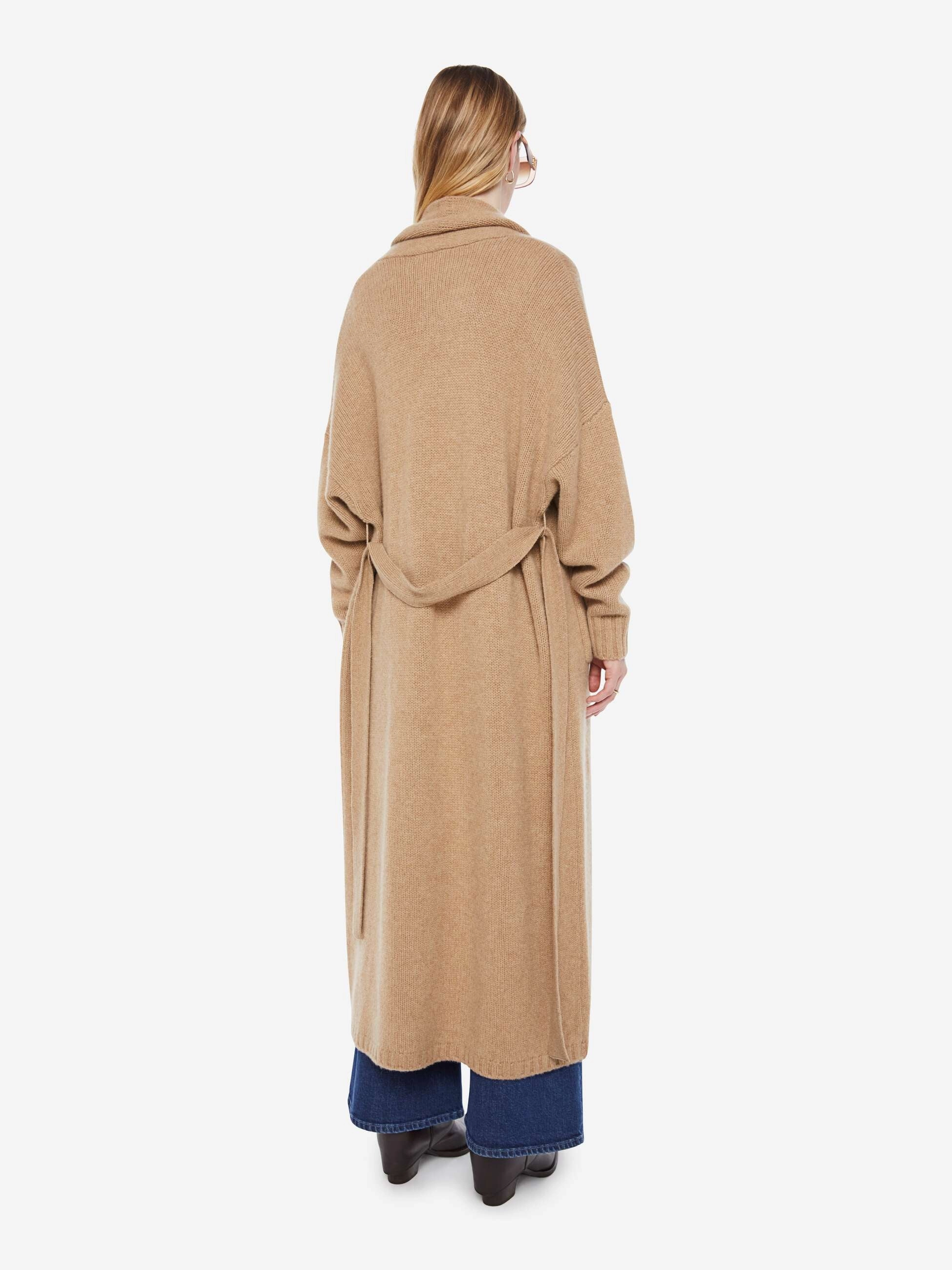 SABLYN Sullivan Belted Shawl Duster - Camel Hypoallergenic Fiber Filling Mid Length