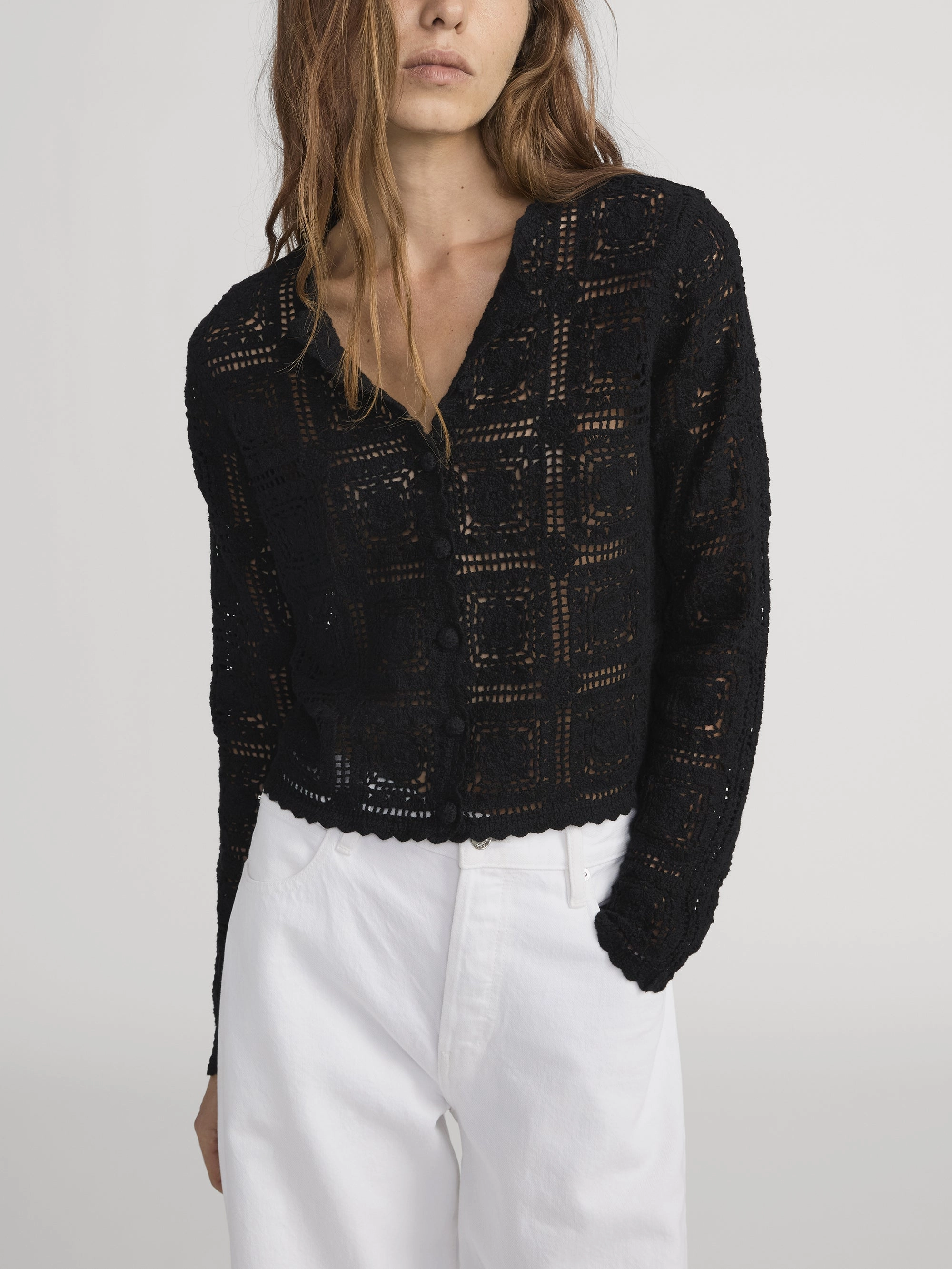 The Crochet Cardi -- Black Cozy Everyday Wear