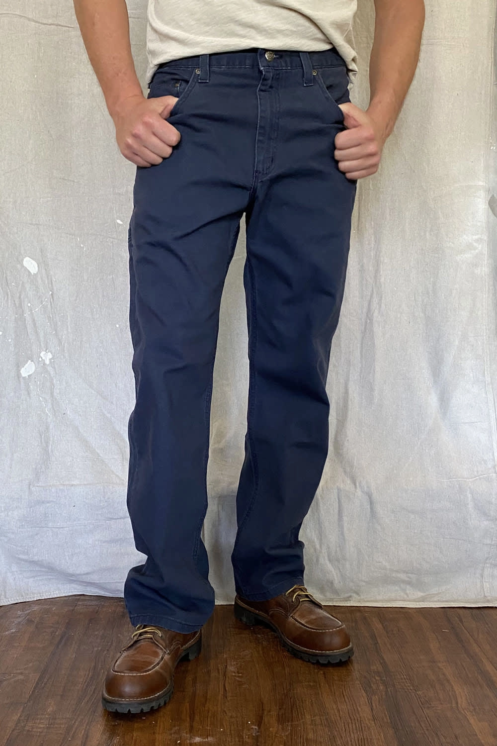 True Fit Easy Fit Stretch Canvas Six Pocket - Navy
