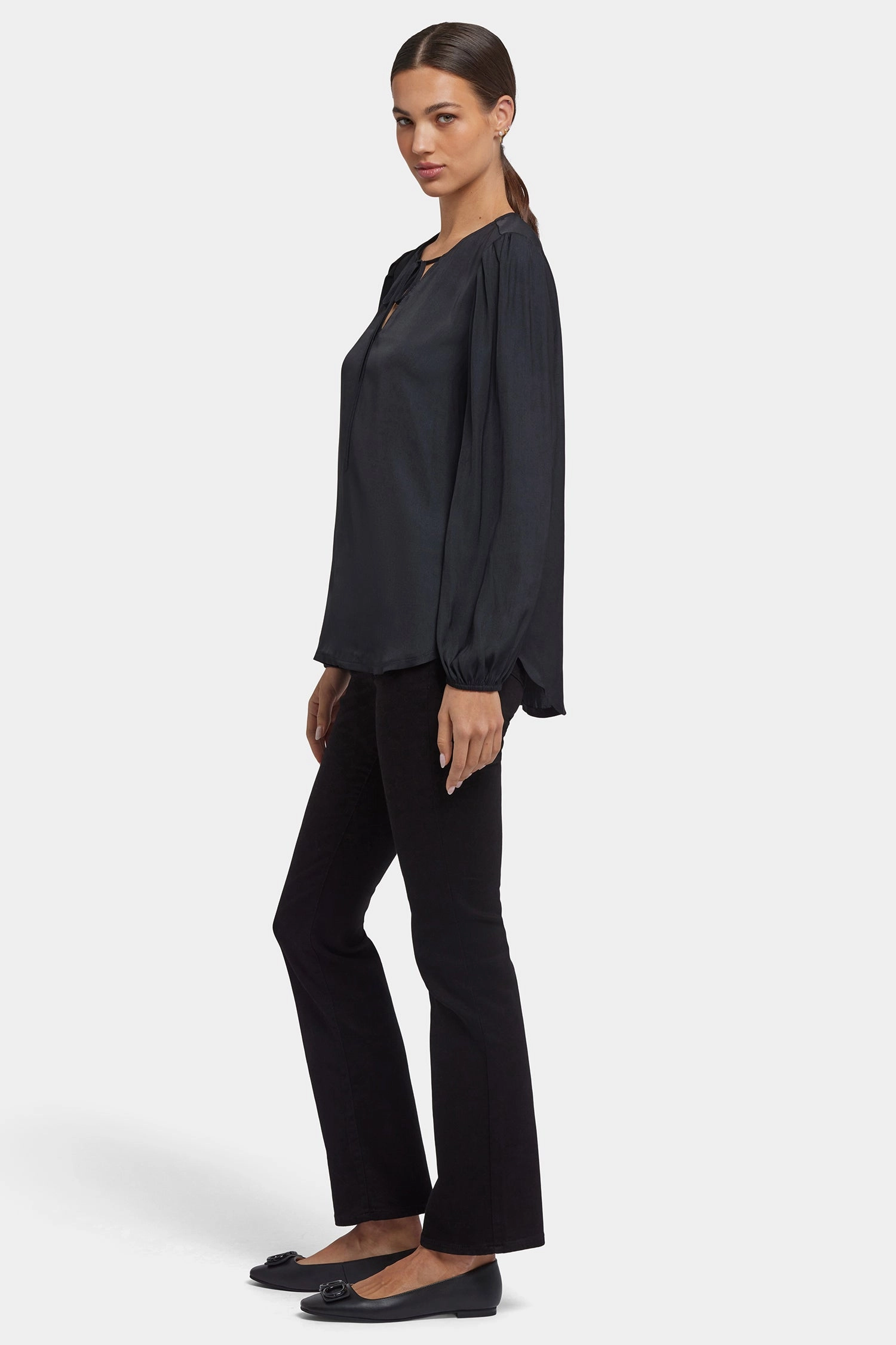 Chic Option Petite Cut Elsie Blouse - Black